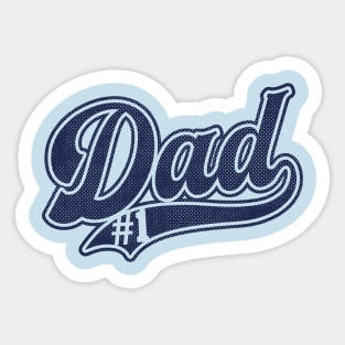 Number One Dad baseball style2 white Sticker